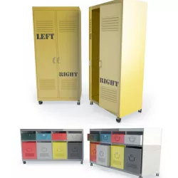Industrial Metallic Furniture 3D model