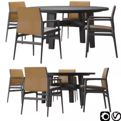 Ipanema chair  and Home Hotel table by Poliform  3D model