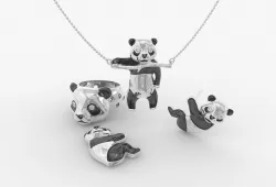 Jewelry komplekt panda bear 3D model