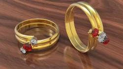 Jewelry Ring Brilliant Shape Gem 3D model