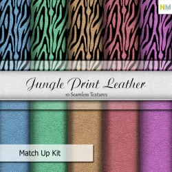 Jungle Print Leather Seamless Textures Set Texture