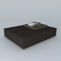Leather Tufted Ottoman 3D model