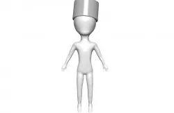 lil man with marshmallow hat 3D model