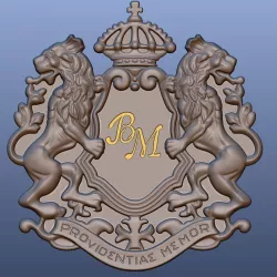 Lions heraldic symbol 3D model