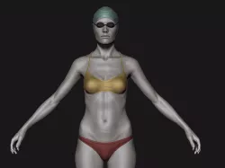 Lola Female Swimmer Character Base Mesh 3D model