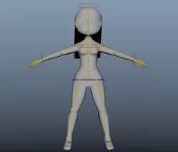 Low Poly Chibi Female - Rigged 3D model