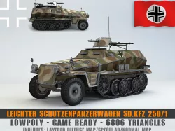 Low Poly  Schutzenpanzerwagen SdKfz 250 1 Low-poly  3D model