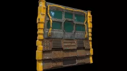 Low poly sci fi facade with windows environment asset Low-poly  3D model