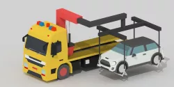 low poly Tow truck Low-poly  3D model
