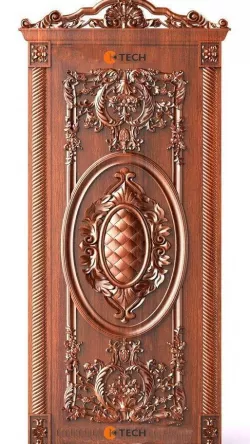 Luxury Classic baroque carved door 3D Model 2 3D model