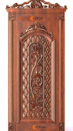 Luxury Classic baroque carved door 3D Model 3 3D model