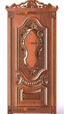 Luxury Classic baroque carved door 3D Model 4 3D model