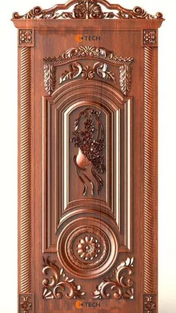Luxury Classic baroque carved door 3D Model 5 3D model