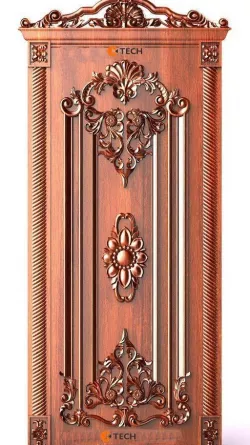 Luxury Classic baroque carved door 3D Model 9 3D model