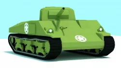 M4 Sherman Tank Low-poly 3D Model for mobile game and VR  Low-poly  3D model
