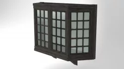 Medieval Bay Window Glass and Wood 3D Model Tudor Low-poly  3D model