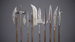 Medieval Polearms Low-poly  3D model