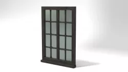 Medieval Window Glass and Wood Two 3D Model Tudor Low-poly  3D model