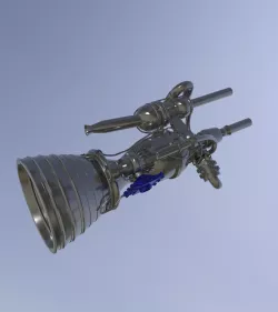Merlin 1C Rocket Engine 3D model