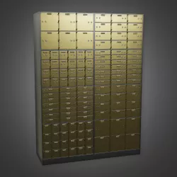 Metal Bank Deposit Box BHE - PBR Game Ready Low-poly  3D model