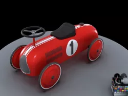 Metal Ride on Racing Car red m02 t02 PBR Metal Rough Low-poly  3D model