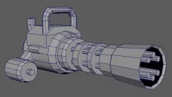 Minigun Low-poly  3D model