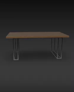 Modern Wood Table  Low-poly  3D model