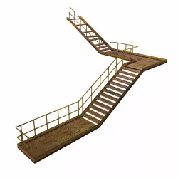 Modular Industrial Staircase Low-poly  3D model