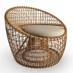 Nest Rattan Armchair Cane-Line 3D model