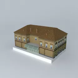 Old Commercial Building Low-poly  3D model
