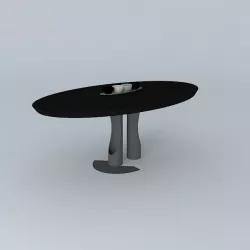 Oval Scoop Dining Table 3D model