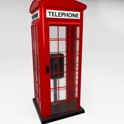 Phone booth Low-poly  3D model