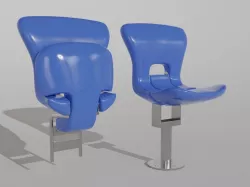 Plastic stadium seat FCB 3D model