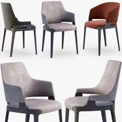 Potocco Velis chair set 3D model