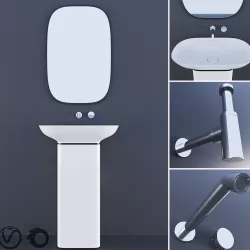 PURE Krion ESPEJO PURE NEGRO Bathroom Taps TONO Siphon Noken 3D model