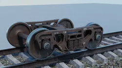 Railway freight bogie 3D model