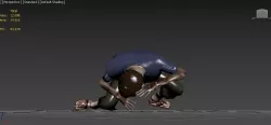ready zombie animation eats the victim Low-poly  3D model