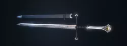 Realistic  Low poly long sword Anduril Low-poly  3D model