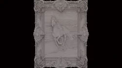 Running horse wall art 3d stl models for artcam and aspire 3D model