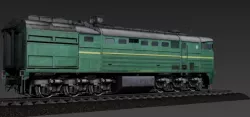 Russian Locomotive 2TE10M Low-poly  3D model