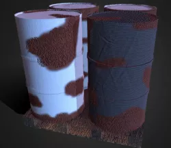Rusty oil barrels and Wooden pallets Texture