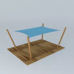 Sail blue shading Casteja garden houses the world 3D model