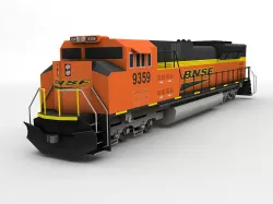 SD70 ACe Locomotive BNSF Low-poly  3D model