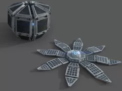 Solar Power Plant Building Panel - animated - lowpoly - rigged Low-poly  3D model
