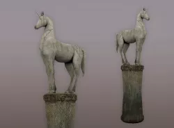 Statue Unicorn Low-poly  3D model