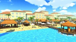 summer beach - cartoon Low-poly  3D model