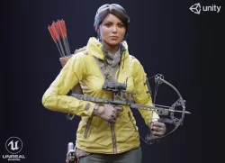 Survivor Woman Low-poly  3D model