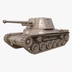 Tank Type 3 Ho Ni III Japan Clay Mental Ray 3D model
