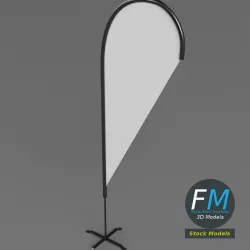 Teardrop flag 3D model
