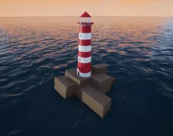Three lighthouses Low-poly  3D model
